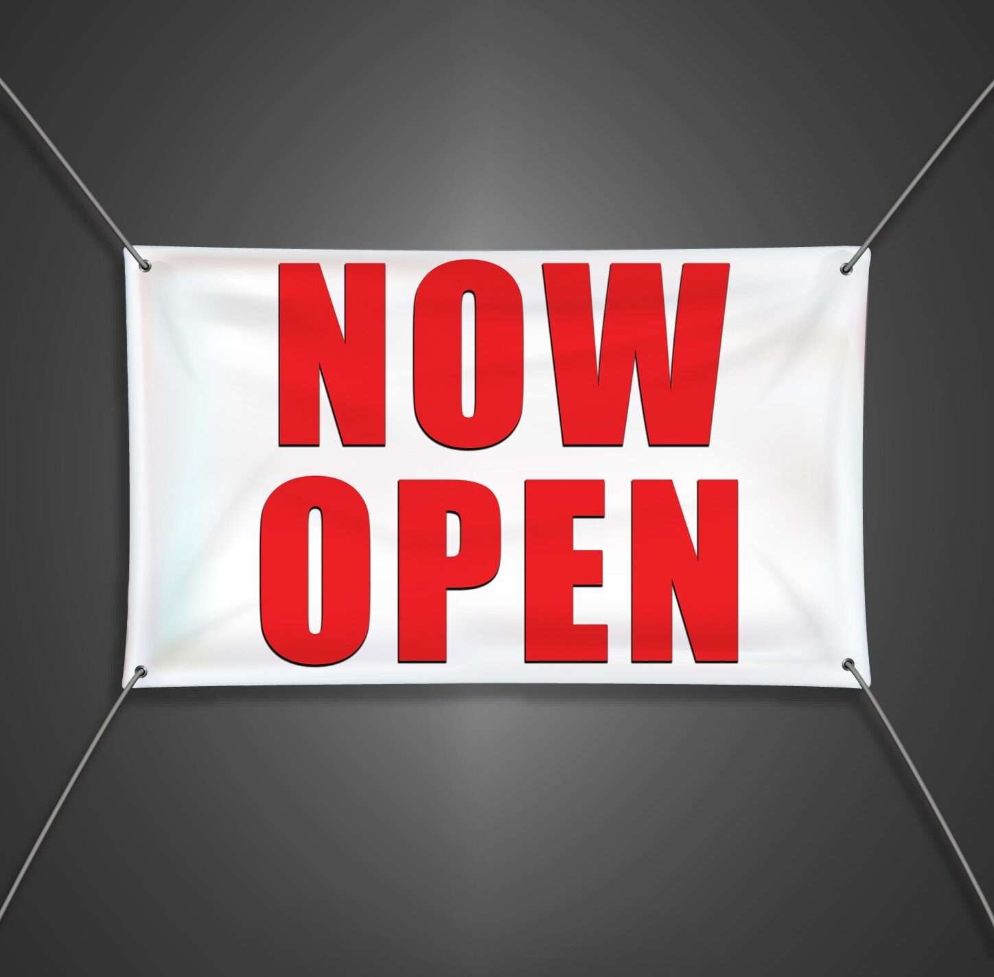 (a) Now Open 3’x5′ Banner